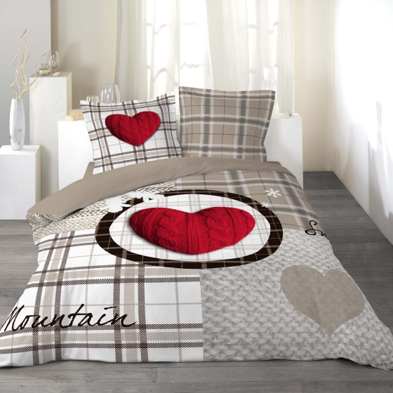parure 3 p. 240 x 220 cm imprime 42 fils dessin place love mountain