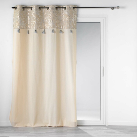 Rideau a oeillets 140 x 240 cm polycoton Solea Argent