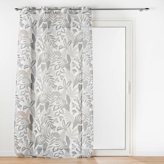voilage grande hauteur 140 x 280 cm voile sablé imprimé Tilda Blanc