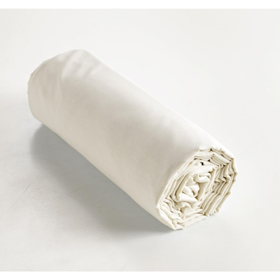Drap housse coton luxe 180 x 200 cm bonnet 30 cm Ambre Beige