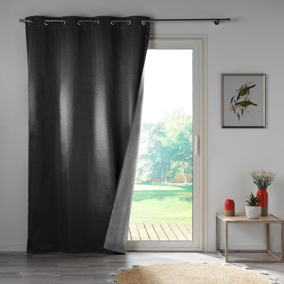 Lot de 4 rideaux à œillets occultants, thermiques et phoniques 140 x 260 cm - Darko Anthracite