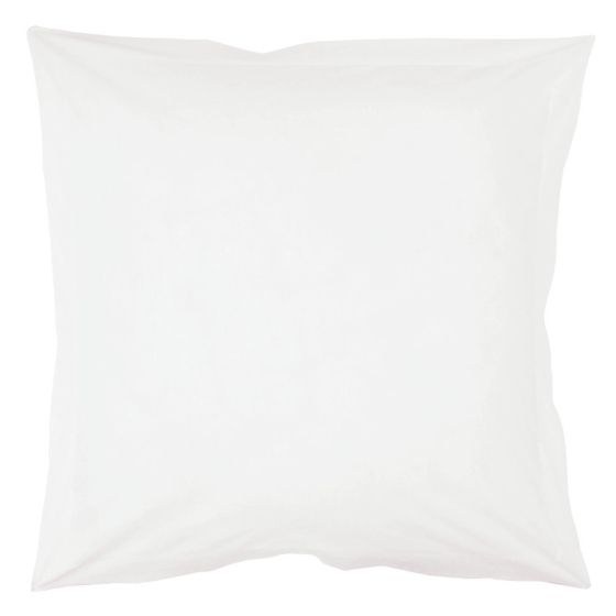 Taie d'oreiller volant plat 63 x 63 cm uni 57 fils lina  + point bourdon Blanche