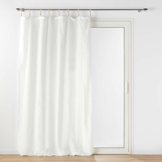 Voilage a passants jute 140 x 240 cm polycoton uni Belani Blanc