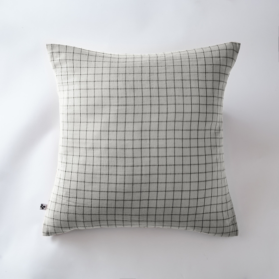 Taie d'oreiller gaze de coton tissée 60 x 60 cm gaïa mix Gris