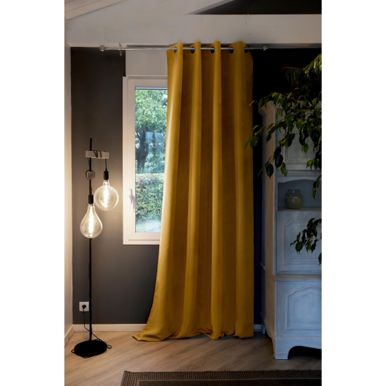 Rideau occultant isolant phonique + polaire 180 x 260 cm Inuit Jaune moutarde