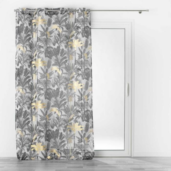 panneau a oeillets 140 x 240 cm voile sable imprime metallise karaba