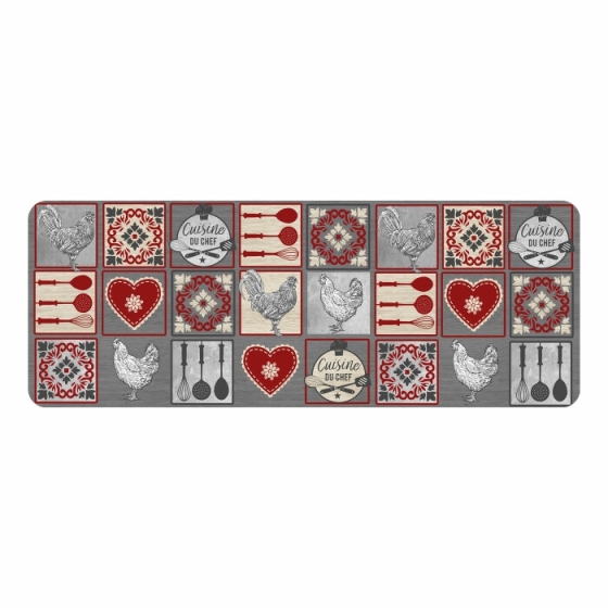 Tapis rectangle 45 x 120 cm mousse imprimee rustico Sans