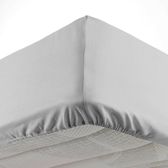 Drap housse 140 x 190 cm bonnet 30 cm Mmicrofibre Oscar Gris Clair