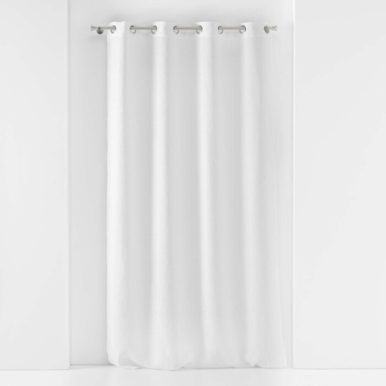 Voilage à oeillets  petite hauteur 140 x 180 cm voile tissé Soane Blanc