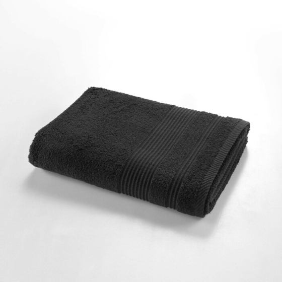 Drap de douche 70 x 130 cm eponge unie tendresse Noir