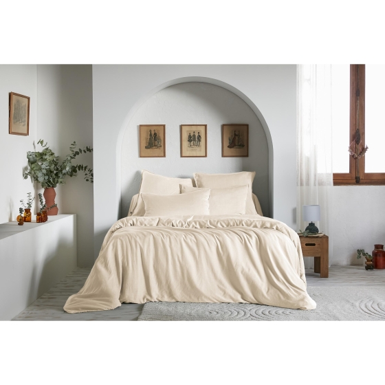 Housse de Couette 240 x 220 cm - Satin d’Eucalyptus Uni Lysandre Pampa