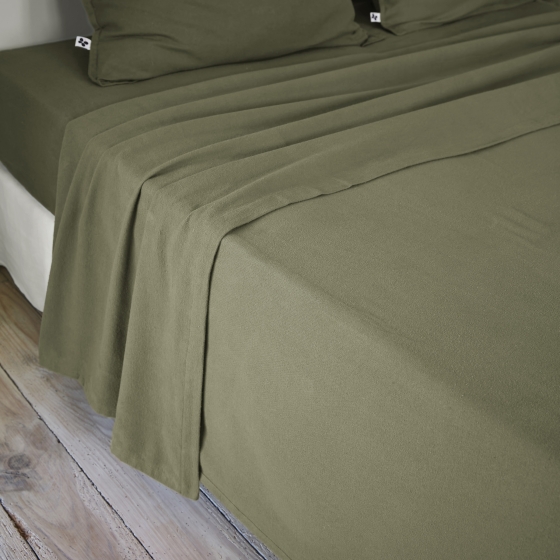 Drap plat 240 x 300 cm flanelle de coton chaude - Candice Romarin