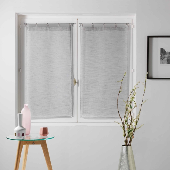 Paire droite anneaux 2 x 60 x 160 cm voile tisse milza Gris
