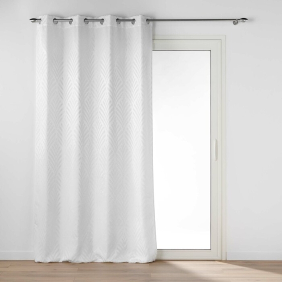 Rideau a oeillets 140 x 260 cm jacquard victoria Blanc