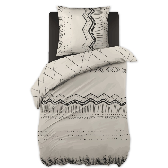 Parure de lit (housse de couette + 1 taie d'oreiller) 140x200 berbere Blanc