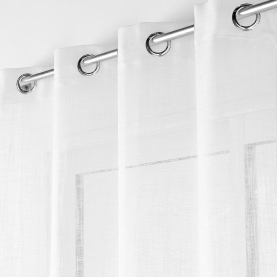 Panneau a oeillets 140 x 180 cm effet lin tisse haltona Blanc