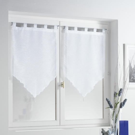 Paire pompon passants 2 x 60 x 120 cm voile sable lissea Blanc