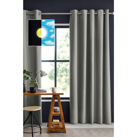 Rideau 100% occultant luxe 140 x 260 cm Obscure Gris clair