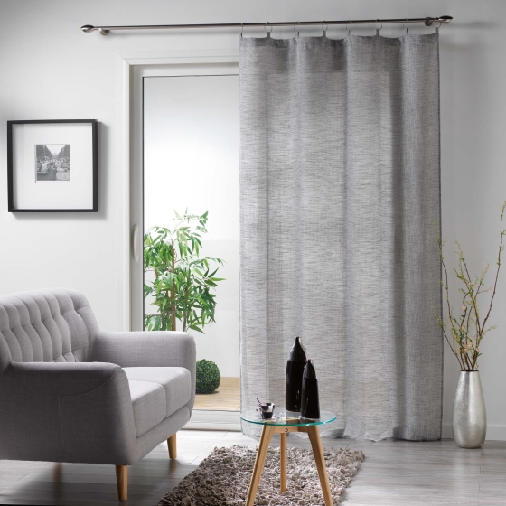 Panneau a anneaux 140 x 240 cm voile tisse milza Anthracite