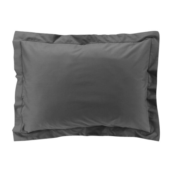 Taie d'oreiller vp 50 x 70 cm percale uni 78 fils percaline  +p. bourdon Acier