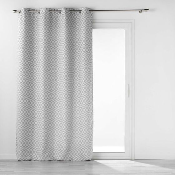 Rideau a oeillets 140 x 260 cm jacquard chenille Mariella Gris