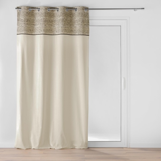 Rideau a oeillets 140 x 240 cm poly coton + top jacquard Camalia
