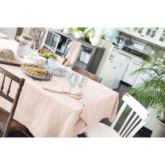 Nappe rectangle 150 x 250 cm Gaze de coton Rose