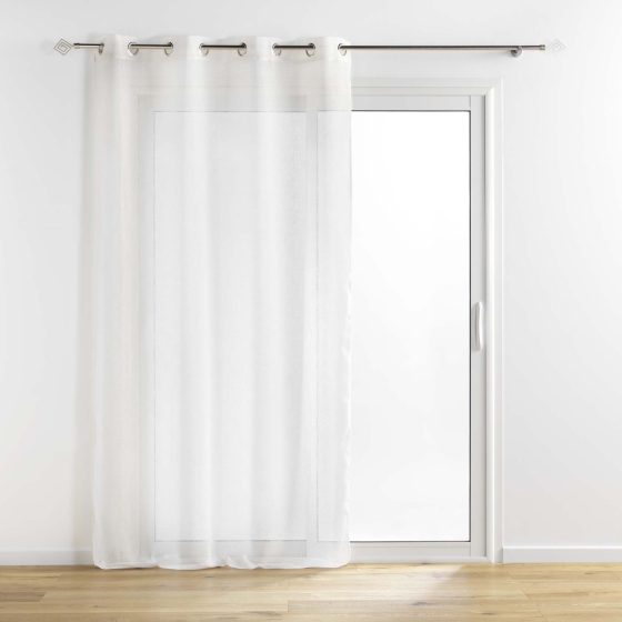 Voilage a oeillets 140 x 240 cm aspect brillant Sunline Blanc/or