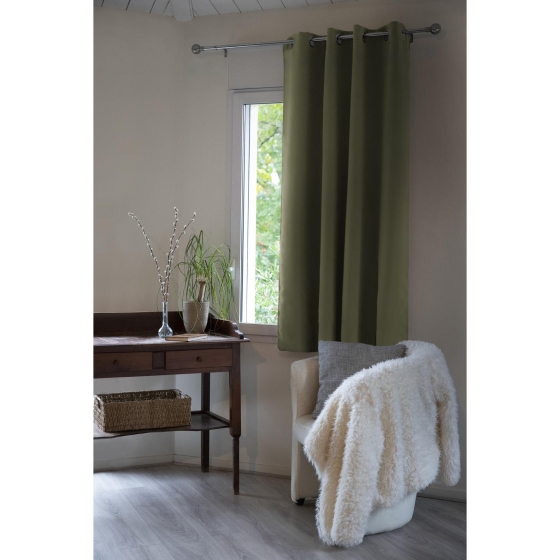 Rideau 100% occultant luxe spécial petites fenêtres 140 x 180 cm Obscure Romarin