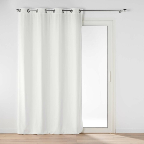 Rideau tamisant 135 x 260 cm velours uni Novana Blanc