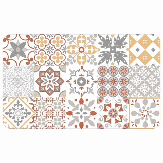 Tapis deco rectangle 45 x 75 cm mousse imprimee salou Orange