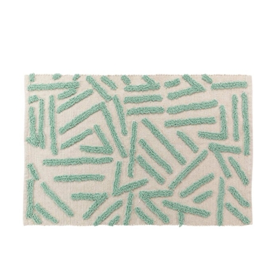 Tapis rectangle 60 x 90 cm coton/polyester tufte Athena Sauge