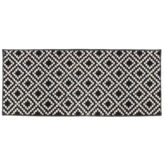 Tapis antidérapant rectangle 50 x 120 cm bouclette Losibi Noir