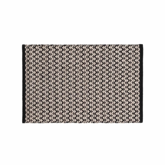 Tapis rectangle 60 x 90 cm coton/polyes fantaisie+fil met chasca Noir