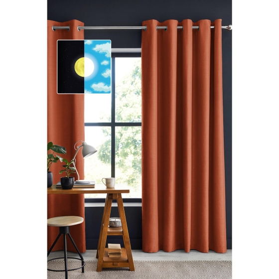 Rideau 100% occultant luxe 140 x 260 cm Obscure Terracotta