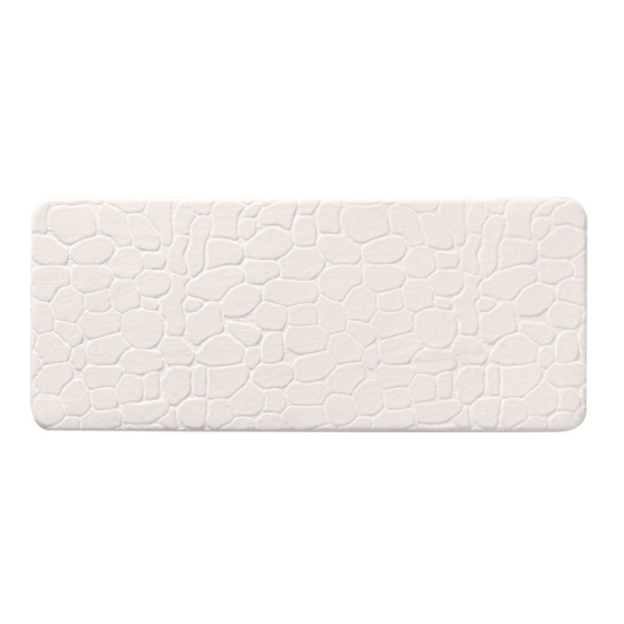 Tapis de bain 50 x 120 cm microfibre unie relief ricochet Blanc