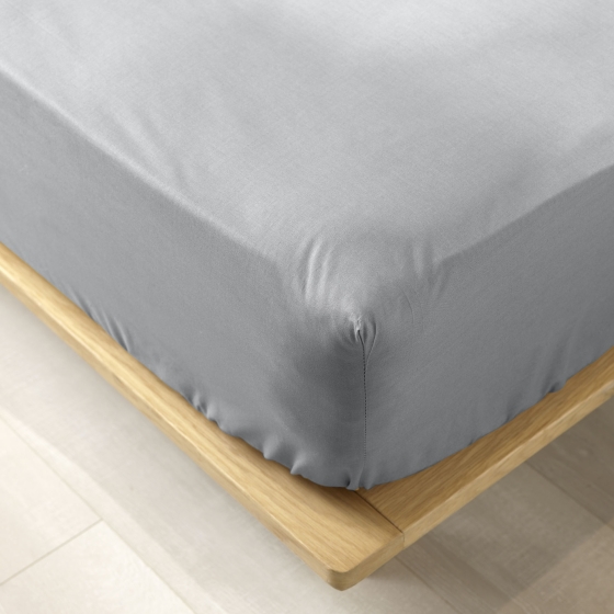 Drap housse Queen size 160 x 200 x 30 cm coton bio 57 fils Biolina Gris