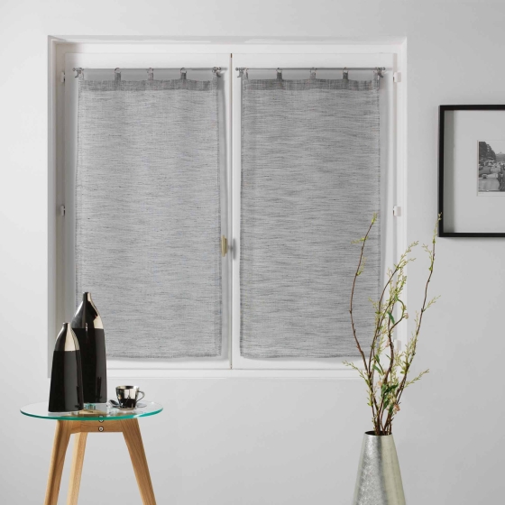 Paire droite anneaux 2 x 60 x 160 cm voile tisse milza Anthracite