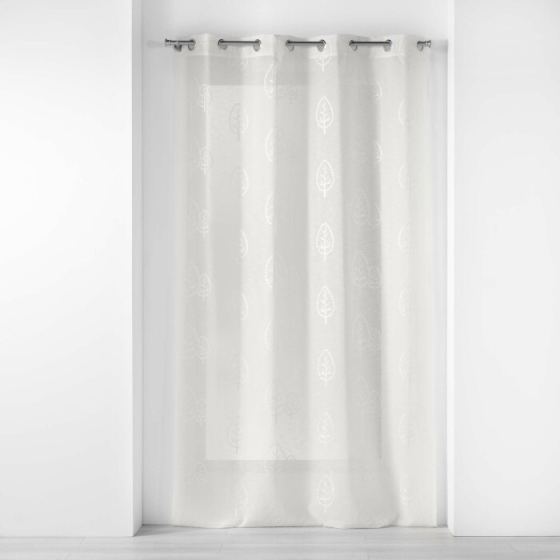 Voilage a oeillets 140 x 240 cm effet li brodé Sonata Naturel