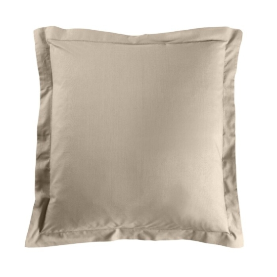 Taie d'oreiller 63 x 63 cm uni 57 fils lina  +point bourdon Sable