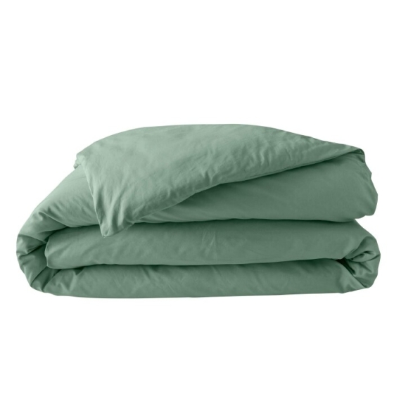 Housse de couette 2 personnes 260 x 240 cm percale de coton 78 fils Tilleul