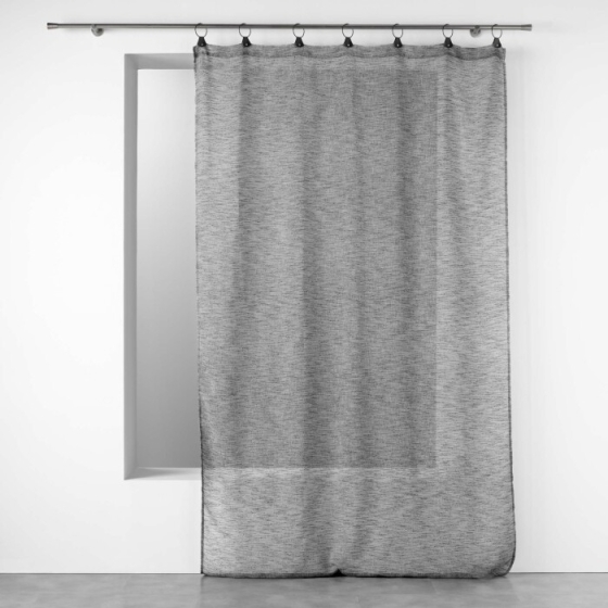 Voilage a anneaux 140 x 240 cm voile tissé Linka Anthracite