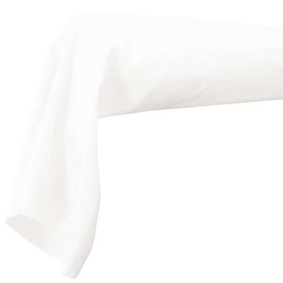 Taie de traversin 85 x 185 cm uni 57 fils lina  + point bourdon Blanche