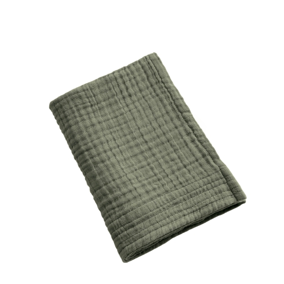 Serviette de Toilette Gaïa 50 x 90 cm – Gaze de Coton Unie Romarin