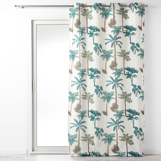 rideau tamisant 140 x 260 cm polyester imprime banany