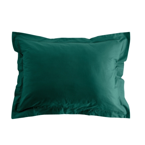 Taie d'oreiller vp 50 x 70 cm uni bio 57 fils gots biolina  +p. bourdon Emeraude