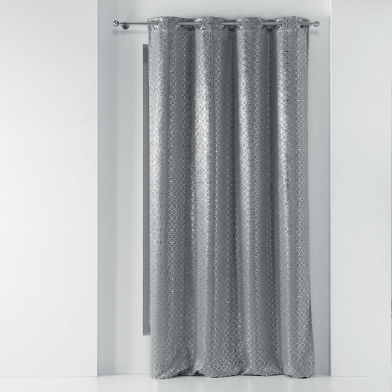 Rideau a oeillets 135 x 240 cm occultant Genesis Gris/argent