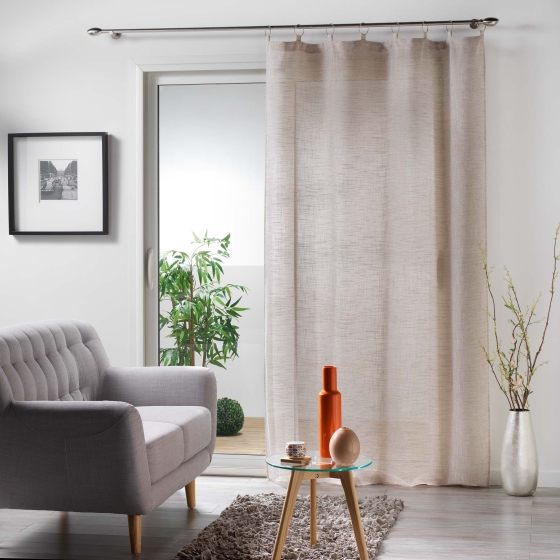 Panneau a anneaux 140 x 240 cm voile tisse milza Beige