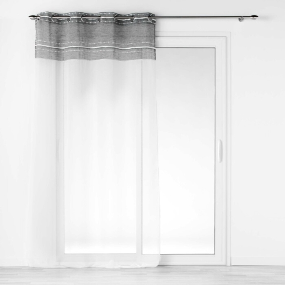 Panneau a oeillets 140 x 280 cm voile sable+top effet lin tisse aloria top Sans