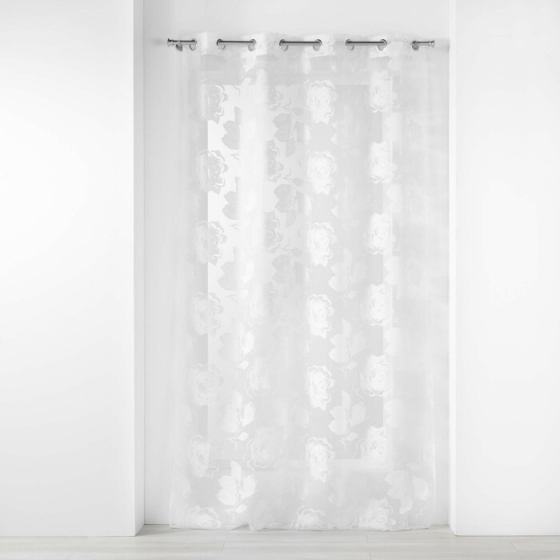 Voilage a oeillets 140 x 240 cm voile dévoré métallisé Florinella